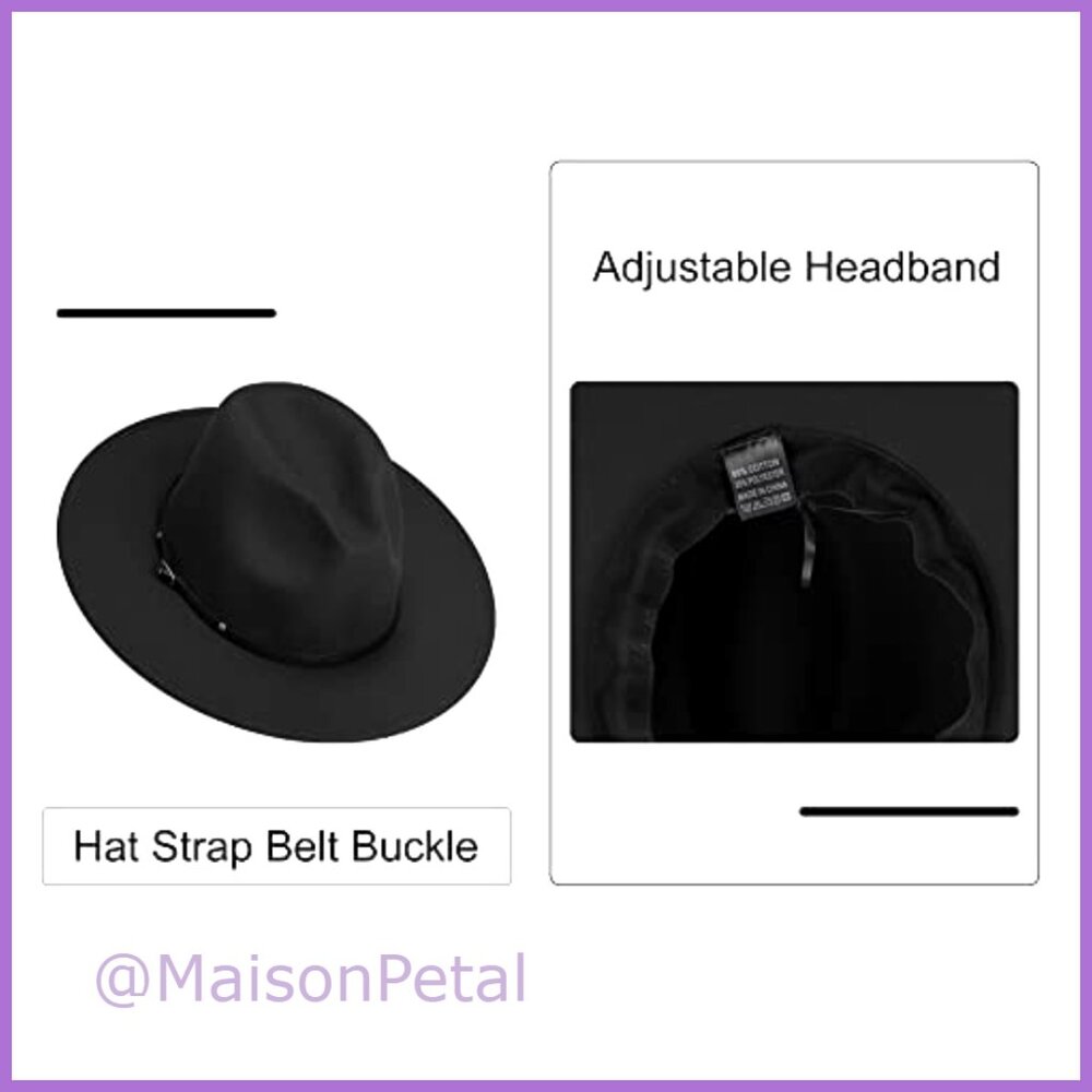 Cotton Polyester Fedora Hat With Adjustable Draws… - image 3